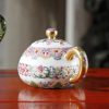 131189a7e989651334829f0b49380934d6bb82311946db602933e34ff0b43e29 Jingdezhen Exquisite Handmade Hand-Painted Enamel Ruyi Teapot • Pure Gold Detailing • Chinese Porcelain