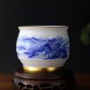 479cc8f16267123b2e491bf4f6df42e97738a9406a6e207219a2cca5c2098c7f Premium Hand-Painted Landscape Tea Cup • Master Tea Cup • Gongfu Tea Ware • Jingdezhen Hand-Painted Blue and White Porcelain