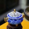 4f0f3cec46dc40d2c9d0826ca8e58036f61637d71a9e147a95cf8245abbb68d8 Premium Handmade Hand-Painted Tea Ware • Exquisite Thousand-Flower Incense Burner • Jingdezhen Openwork Carving • 24K Gold Gilded Incense Burner