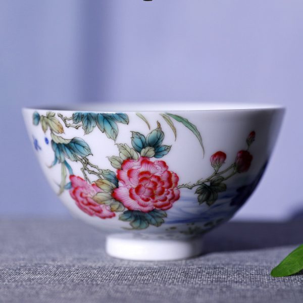 74597eb76d6817efee833fd40166353e3a466983754fa8dc8f27e5cd69cb601b Exquisite Doucai Mandarin Duck & Hibiscus Tea Cup • Jingdezhen Blue and White Porcelain • Luxury Gongfu Tea Ware