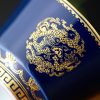 Premium Hand-Painted Tea Ware • High-Temperature Color Glaze • Ji Blue with Pure Gold Painted Dragon Cup • Jingdezhen Porcelain