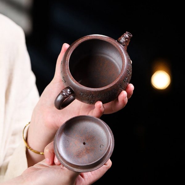 EWXZ001_5 Yixing Purple Clay Monkey Teapot