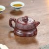 EWXZ002_3 Yixing Purple Clay Lion Teapot
