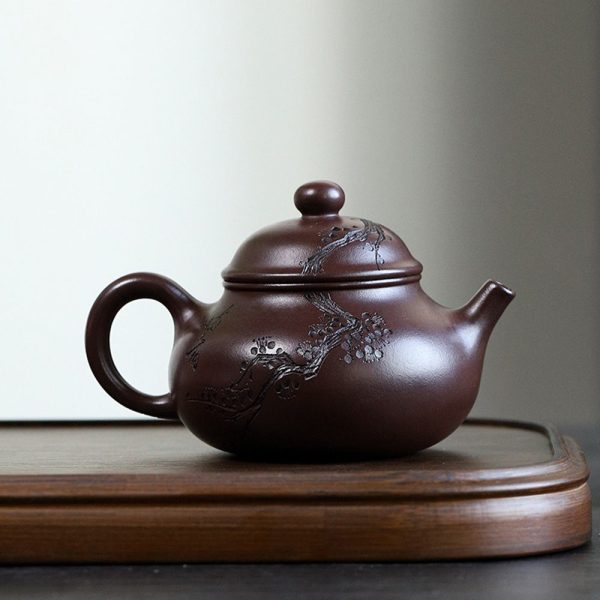 EWXZ004_2 Yixing Purple Clay Plum Blossom Teapot