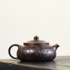 EWXZ005_2 Yixing Purple Clay Calligraphy Carving Teapot