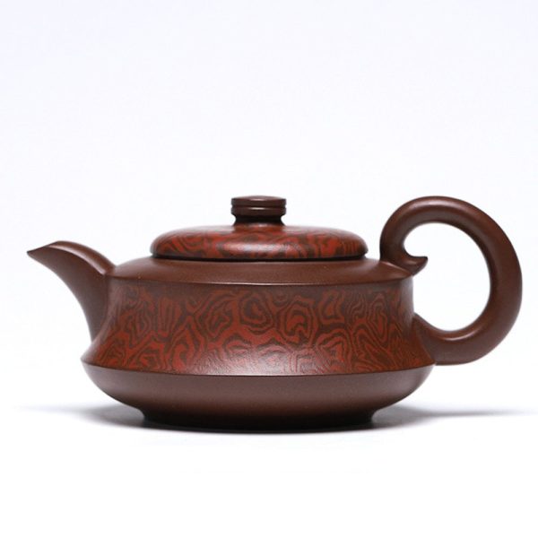 EWXZ006_1 Yixing Purple Clay Boat Teapot