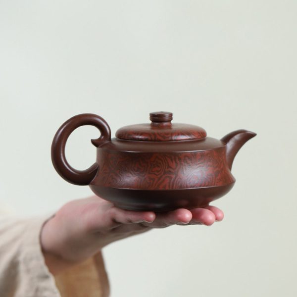 EWXZ006_2 Yixing Purple Clay Boat Teapot
