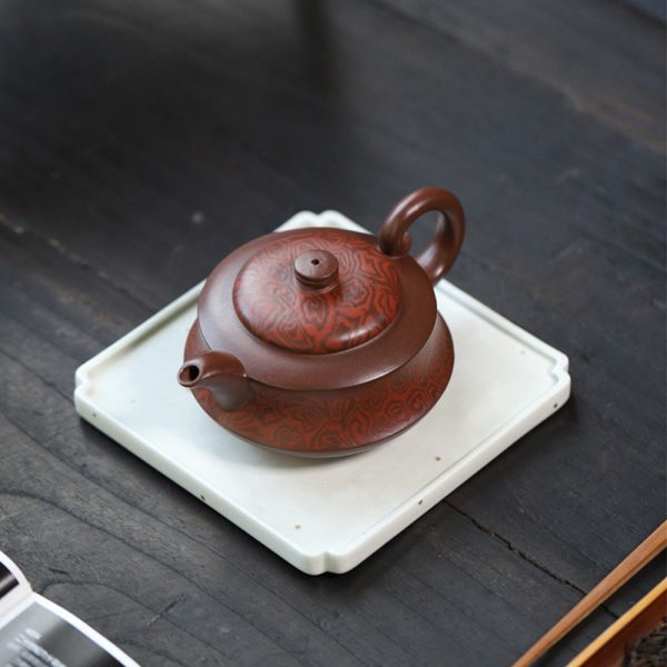 EWXZ006_4 Yixing Purple Clay Boat Teapot