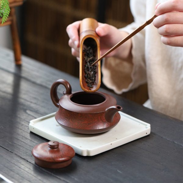 EWXZ006_5 Yixing Purple Clay Boat Teapot
