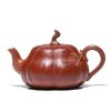 EWXZ007_1 Yixing Purple Clay Vine Pumpkin Teapot