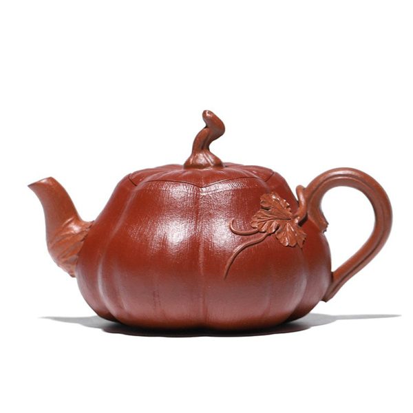 EWXZ007_1 Yixing Purple Clay Vine Pumpkin Teapot