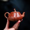 EWXZ007_2 Yixing Purple Clay Vine Pumpkin Teapot