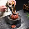 EWXZ007_4 Yixing Purple Clay Vine Pumpkin Teapot