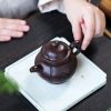 EWXZ010_3 Yixing Purple Clay Lotus Teapot
