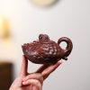 EWXZ012_3 Yixing Purple Clay Toad Teapot