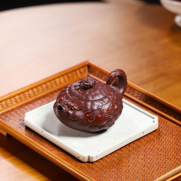 EWXZ012_4 Yixing Purple Clay Toad Teapot