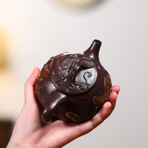 EWXZ014_2 Yixing Purple Clay Dragon Shipiao Teapot