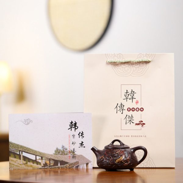 EWXZ014_5 Yixing Purple Clay Dragon Shipiao Teapot