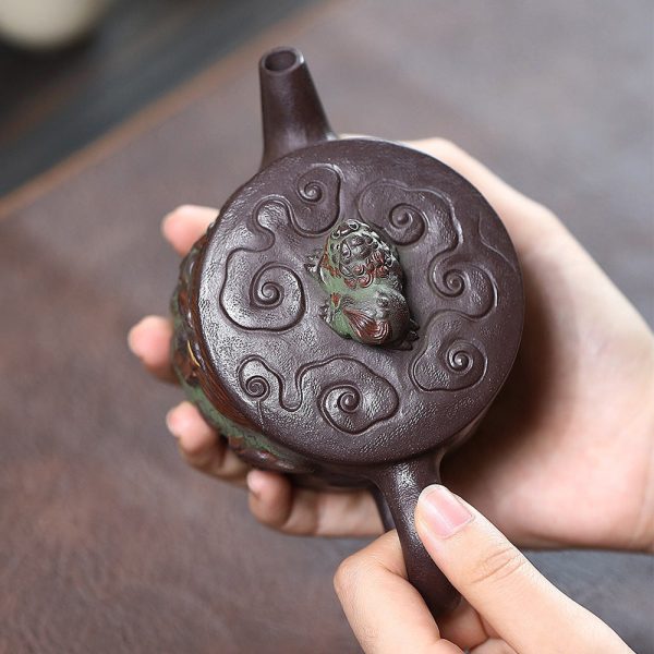 HGC0026_03 Yixing Purple Clay Kirin Hanwa Teapot