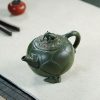 TTZZ020_4 Yixing Green Clay Lotus And Frog Teapot