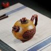 TTZZ023_4 Yixing Red Clay Pomegranate Teapot