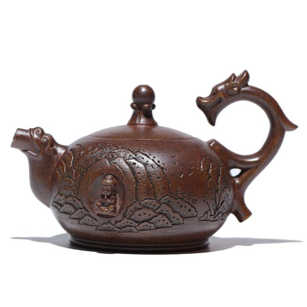 TTZZ029_1 Yixing Purple Clay Buddha Dragon Teapot