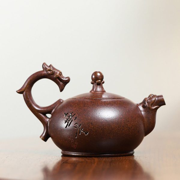 TTZZ029_2 Yixing Purple Clay Buddha Dragon Teapot