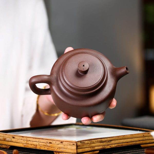 TTZZ033_4 Yixing Purple Clay Fu Dezhong Teapot