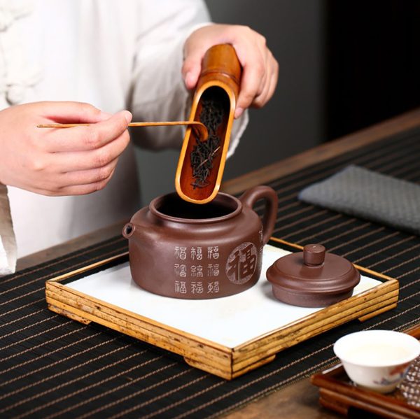 TTZZ033_5 Yixing Purple Clay Fu Dezhong Teapot