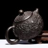 XZ22039_02 Yixing Black Clay Dragon Teapot