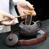 XZ22039_05 Yixing Black Clay Dragon Teapot