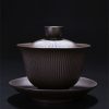 Yixing Purple Clay Xi Shi Stripes Tea Set
