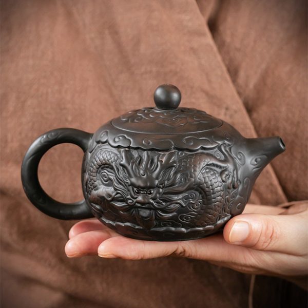 XZ24017_02 Yixing Purple Clay Dragon Tea Set