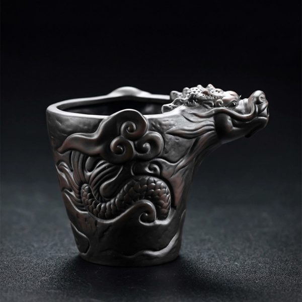 XZ24017_04 Yixing Purple Clay Dragon Tea Set