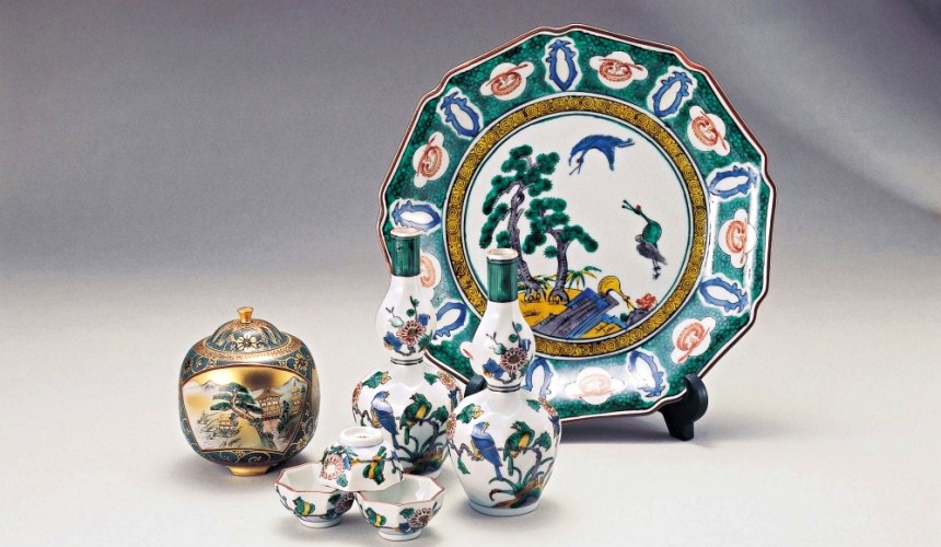 kutani01 Coarse Pottery Chai Kiln Green Glaze Tea Set